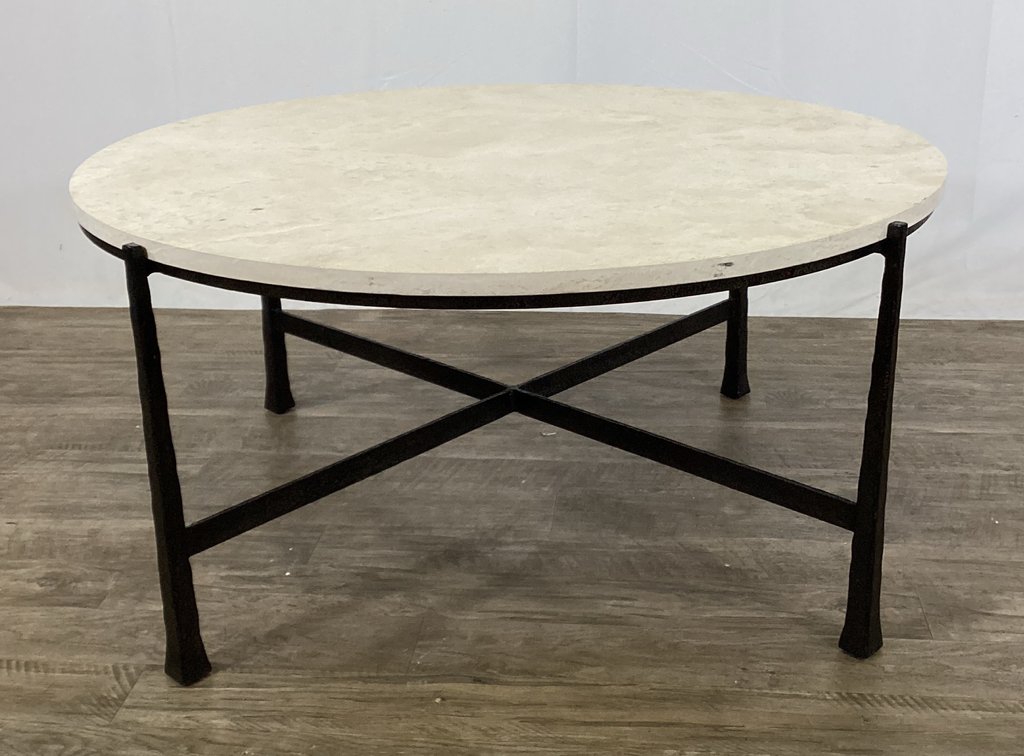 Coffee Table with Travertine Top