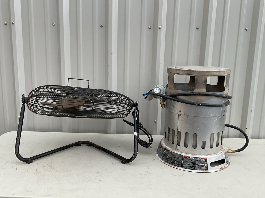 Propane Convection Heater and Electric Floor Fan
