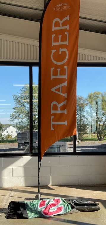 Advertising Sail Flags with Cross Base, Poles, and Bags