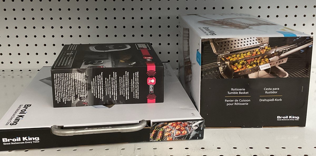 Grilling Accessories with Rotisserie Basket, Grill Topper, and Thermometer