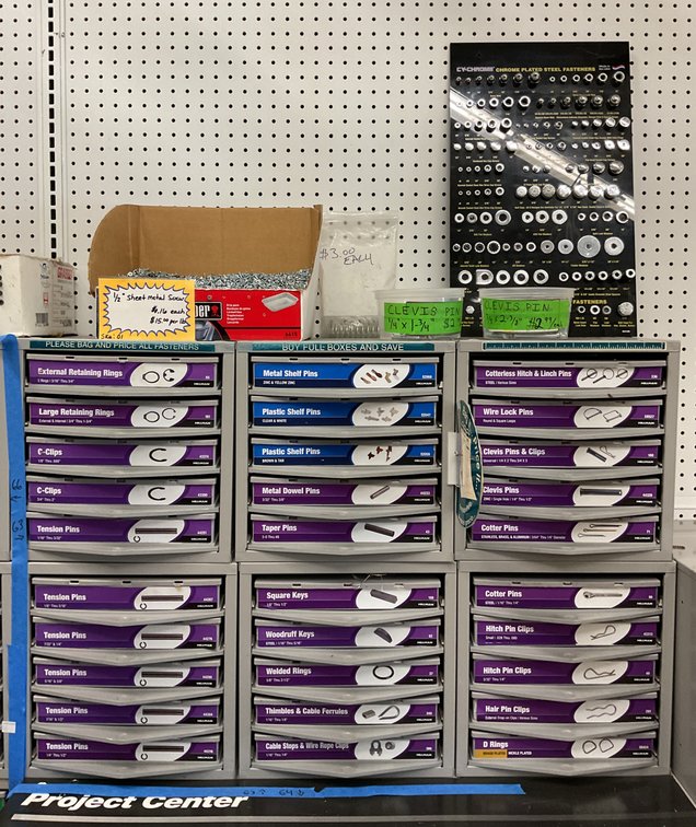 Hardware Drawer Cabinets with Fasteners and Display Board