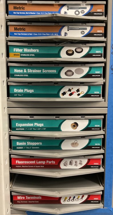 Hillman Hardware Organizer Drawers with Fasteners and Specialty Parts