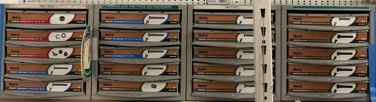 Hillman Metric Fastener Organizer Cabinets with Hardware