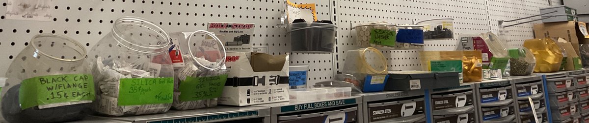Hardware Stock and Pegboard Display Contents