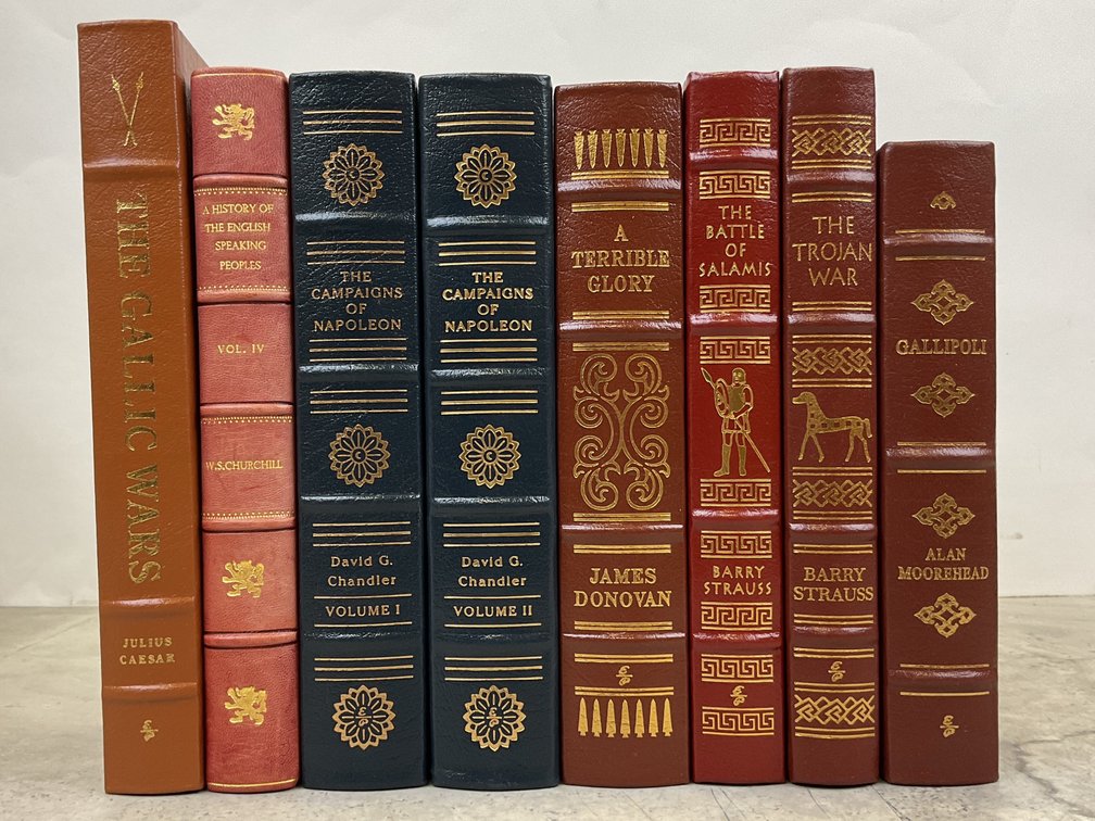 Leather-Bound Military and World History Books