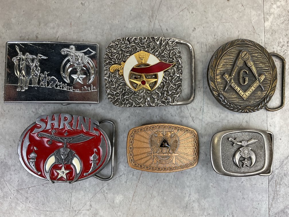 Masonic and Shriners Fraternal Belt Buckles