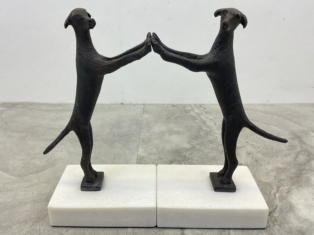 Pair of Cast Metal Dog Bookends
