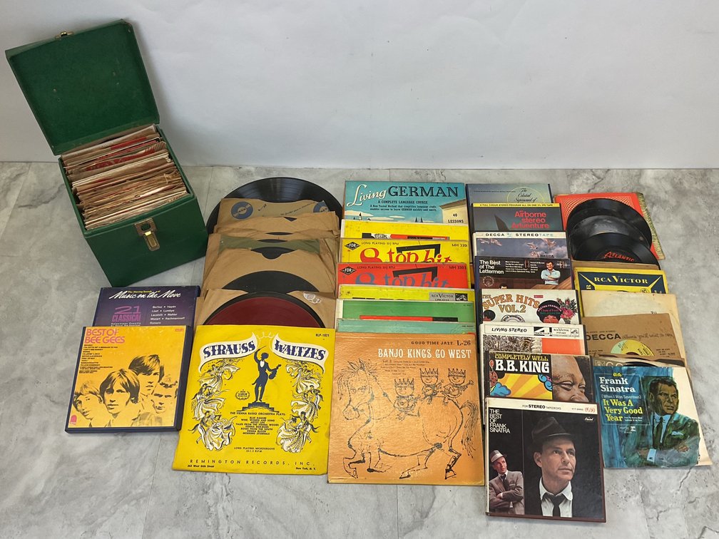 Vinyl Records, Reel-to-Reel Tapes, and Carrying Case