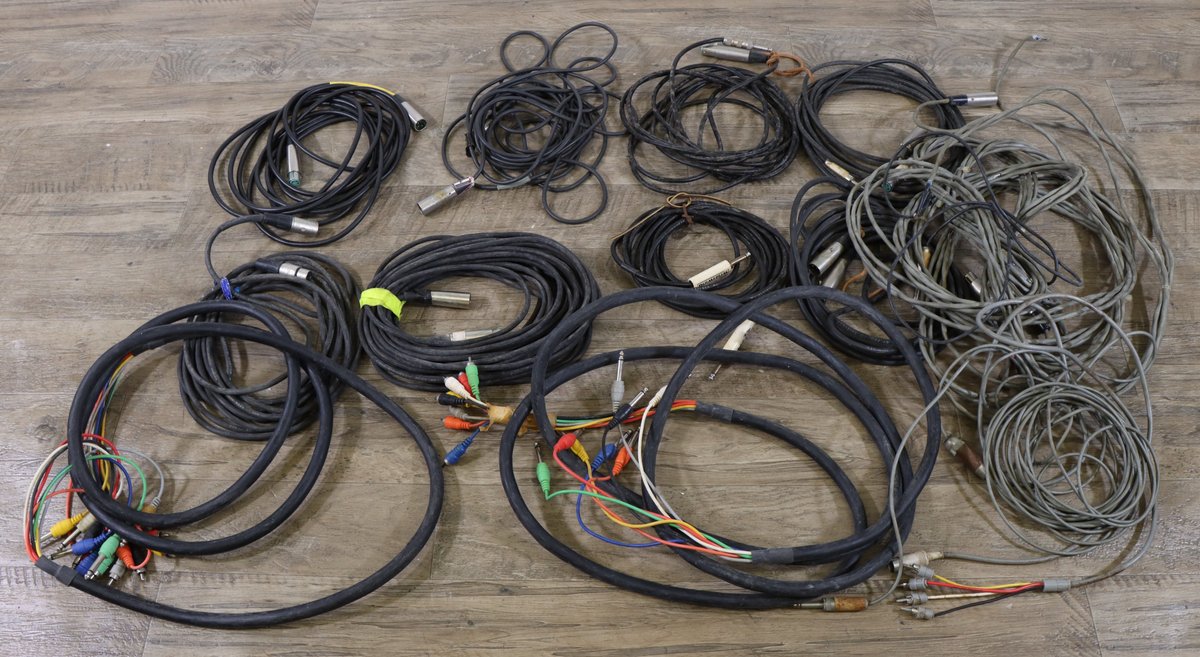 Large Box of Audio Cables