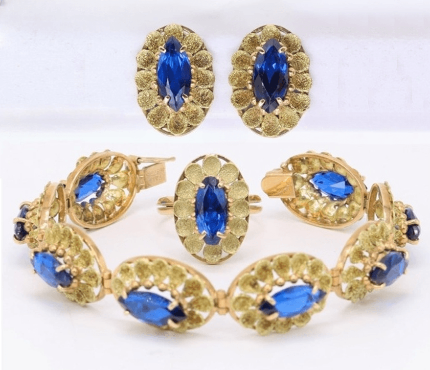 14k YG London Blue Topaz Suite