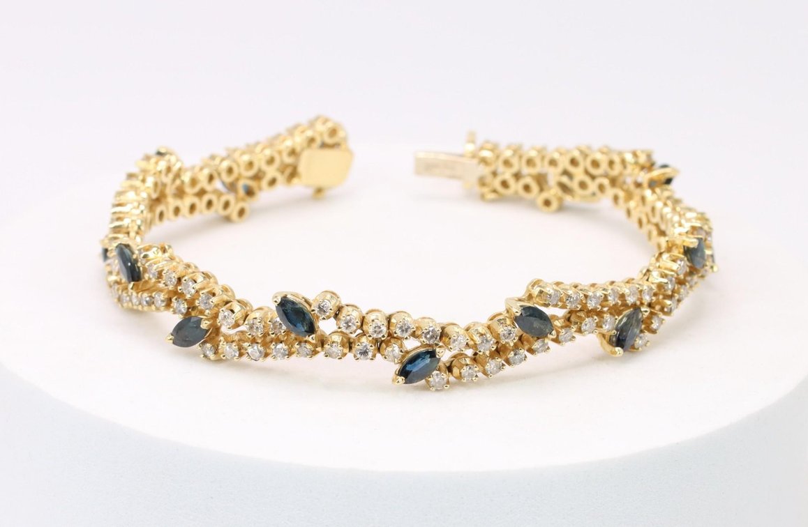 14k YG Diamond and Topaz Bracelet