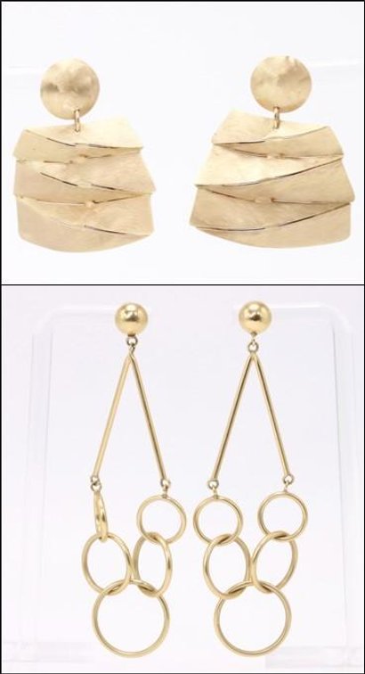 14k YG Modernist Earrings