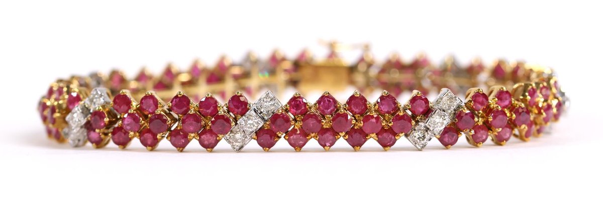 18k YG Ruby Diamond Bracelet