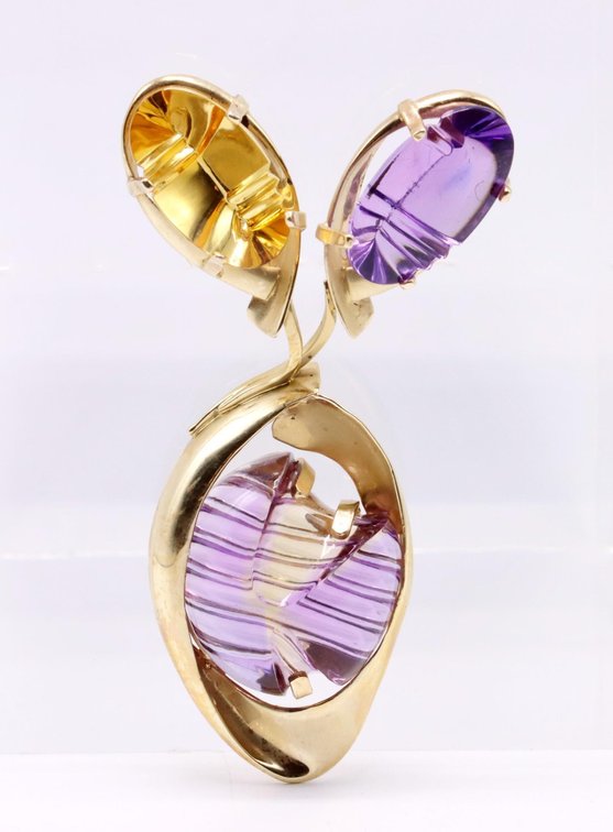 14k YG Amethyst Citrine Pendant