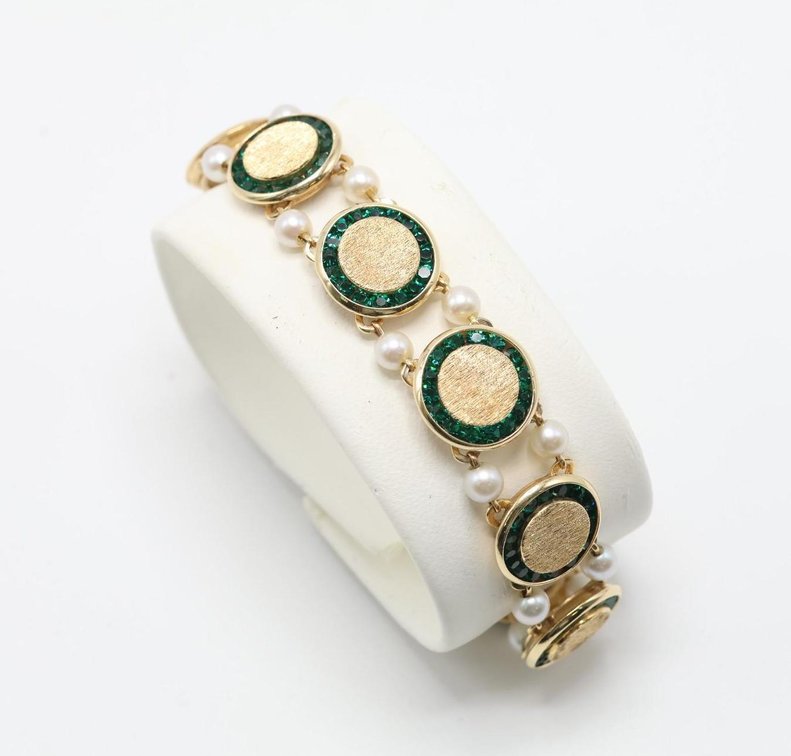 14k YG Lucien Piccard Tsavorite Bracelet