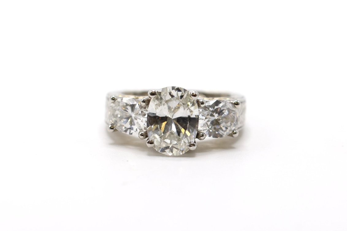 Platinum 18k YG Diamond Ring GIA 3.73 CTW