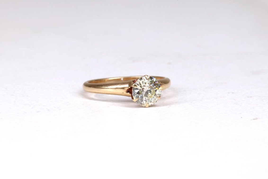 14k YG Diamond Engagement Ring, 1.25 Carats