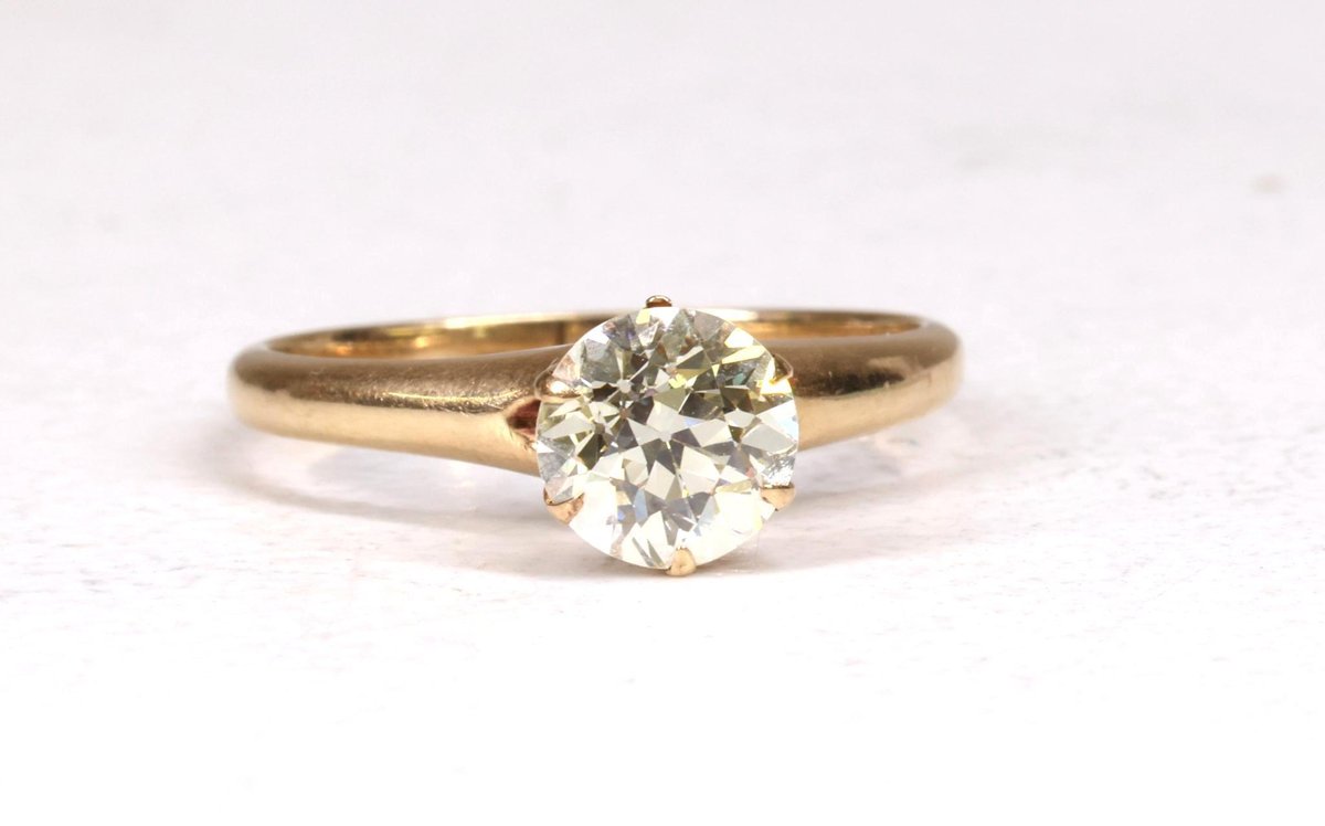 14k YG Diamond Engagement Ring, 1.25 Carats