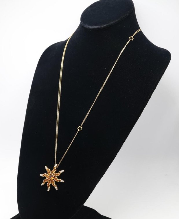 Neiman Marcus Citrine Diamond Pendant ad Necklace
