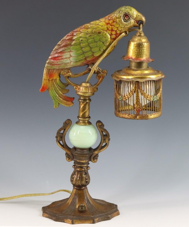 Art Deco Parrot Lamp