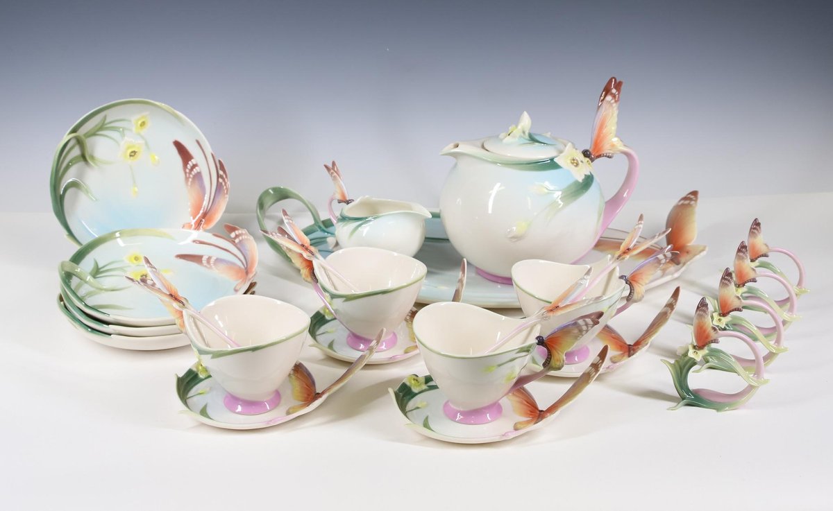 Franz "Papillon - Butterfly" Porcelain Tea Service for 4