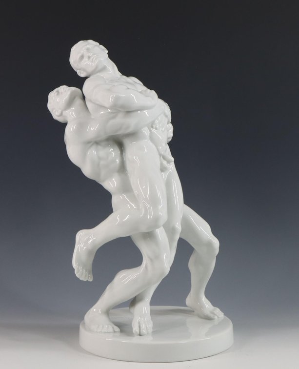 Herend "Wrestlers" Porcelain Sculpture
