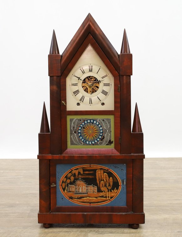 Birge & Fuller Double Steeple Shelf Clock