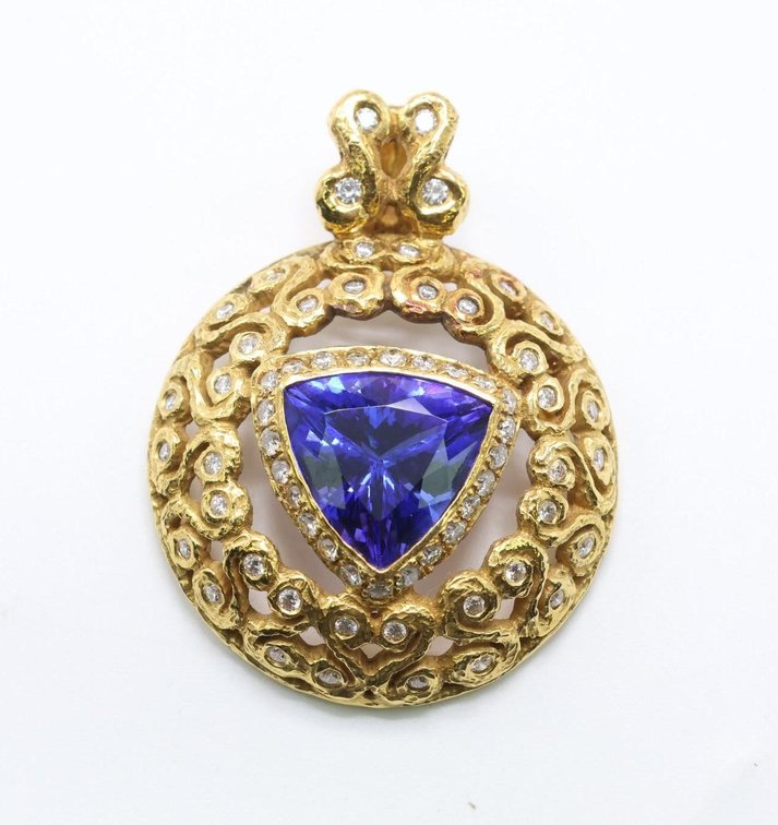Katy Briscoe 18k Tanzanite Diamond Pendant 