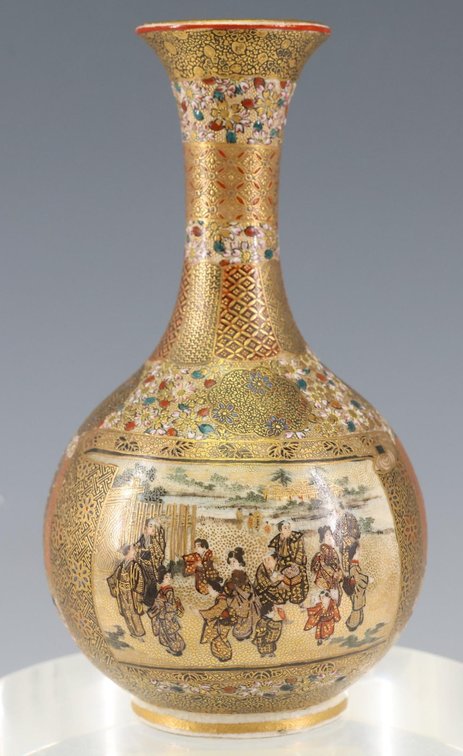 Hattori Japanese Satsuma Pottery Vase