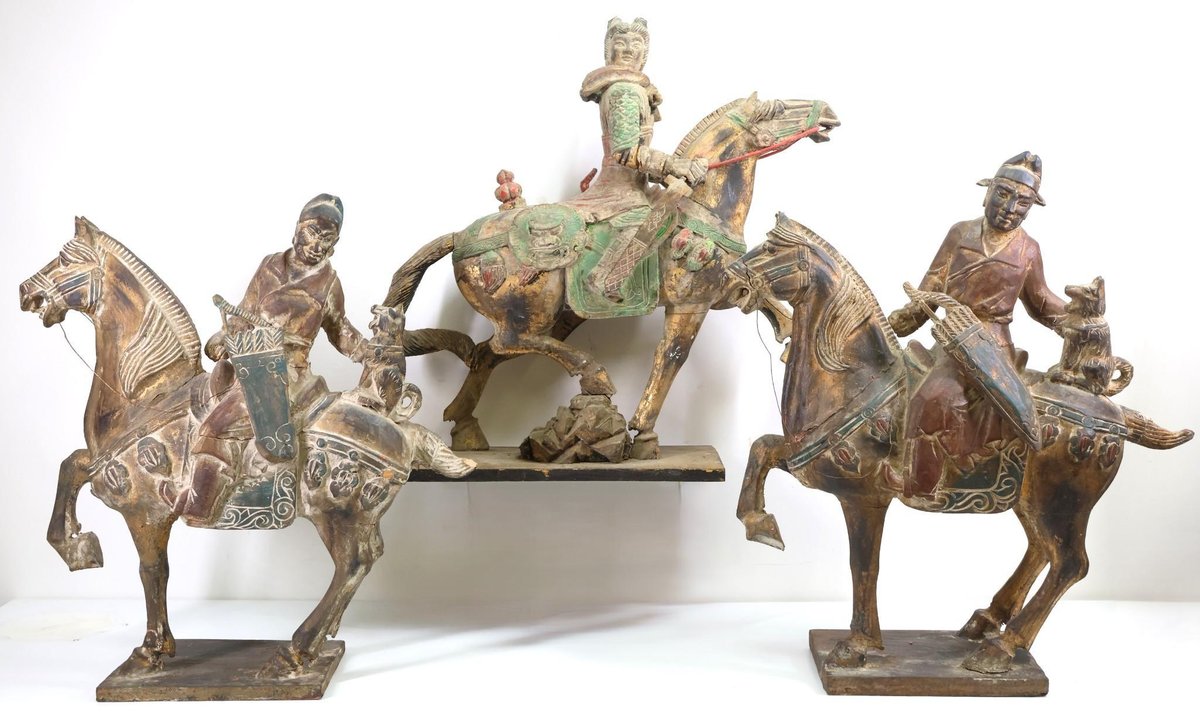 Chinese Horse and Rider Sculptures