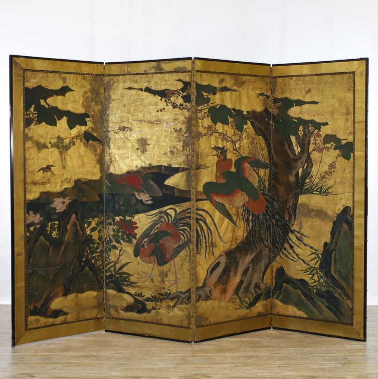 Japanese Four Panel Screen 