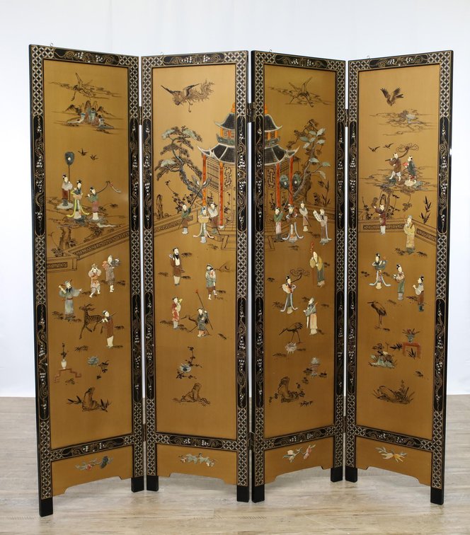 Chinese Four Panel Screen