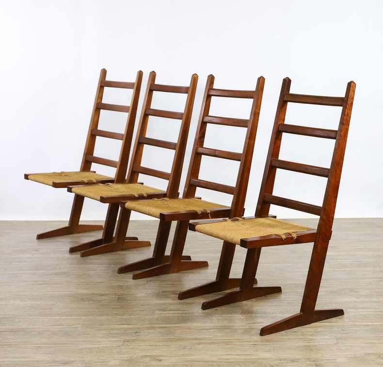 Gino Russo Walnut Dining Chairs