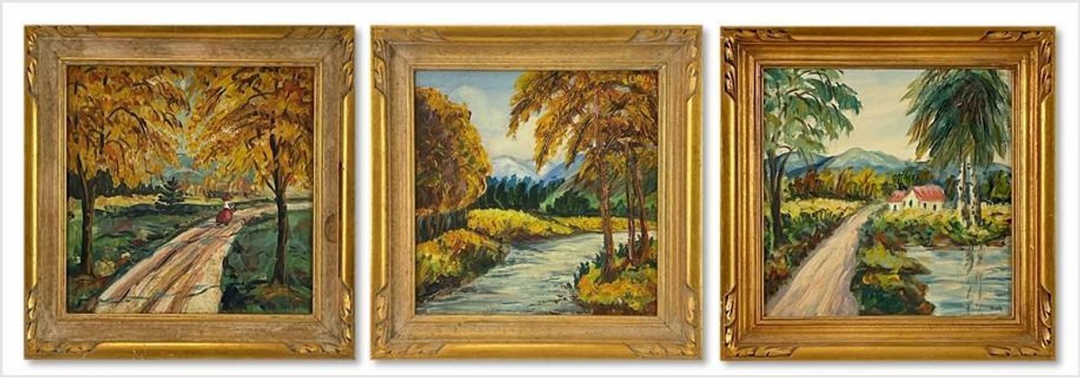 Oil on Boards (3), signed "Nova"