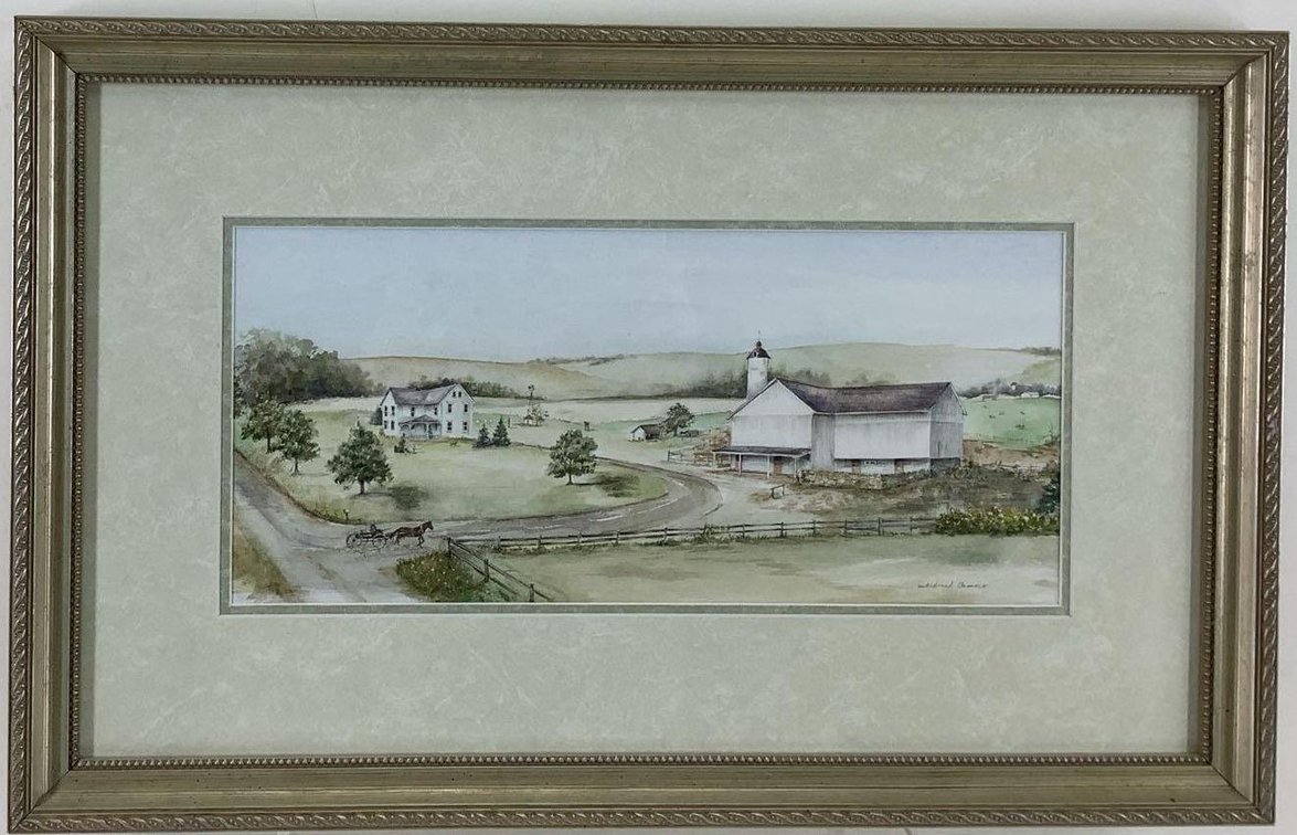 Watercolor/Gouache, signed