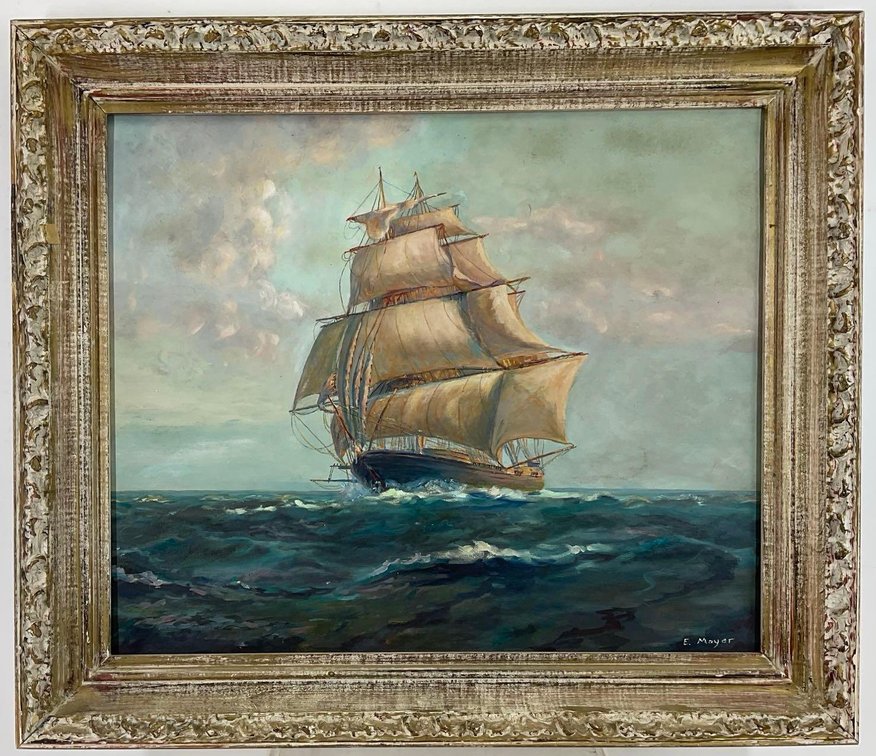 Oil on Board, signed "E. Mayer"
