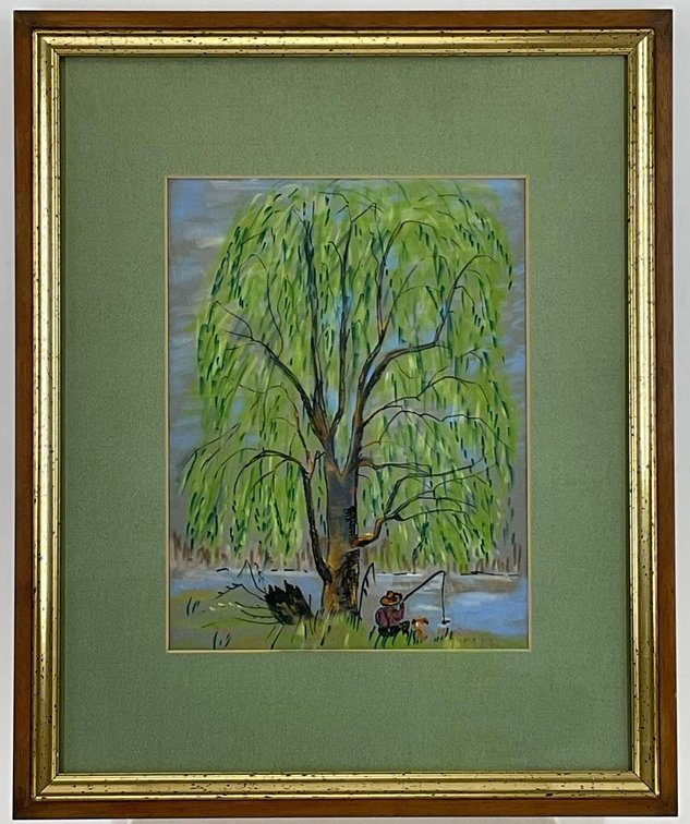 Watercolor/Gouache, signed