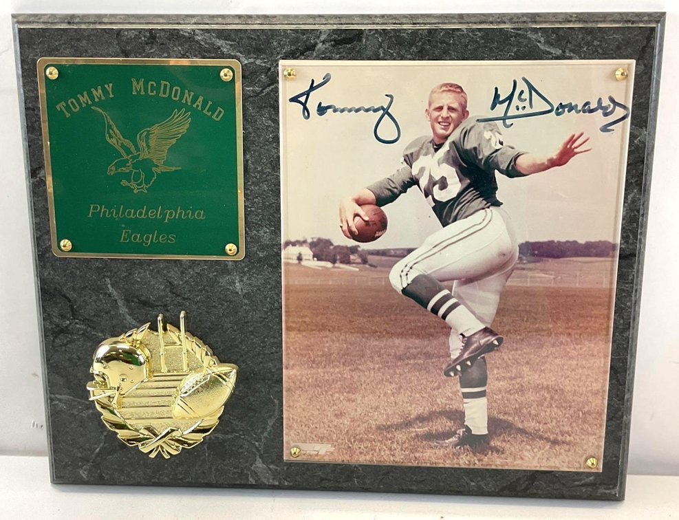 Philadelphia Eagles Tommy McDonald Signed Plaque