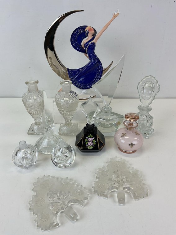 Perfume Bottles and Figurine