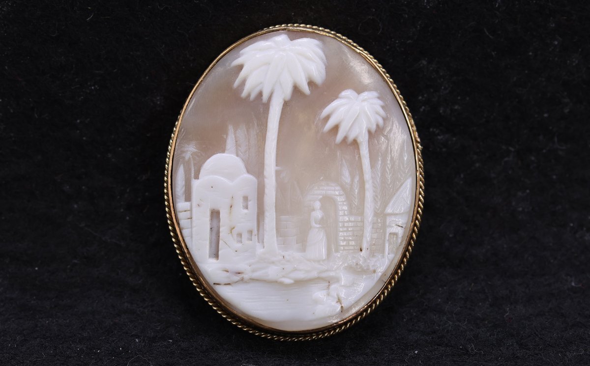 14k YG Cameo Pin