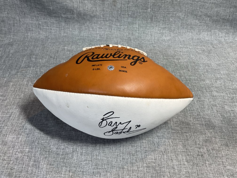 Rawlings Football Signed by Barry Sanders