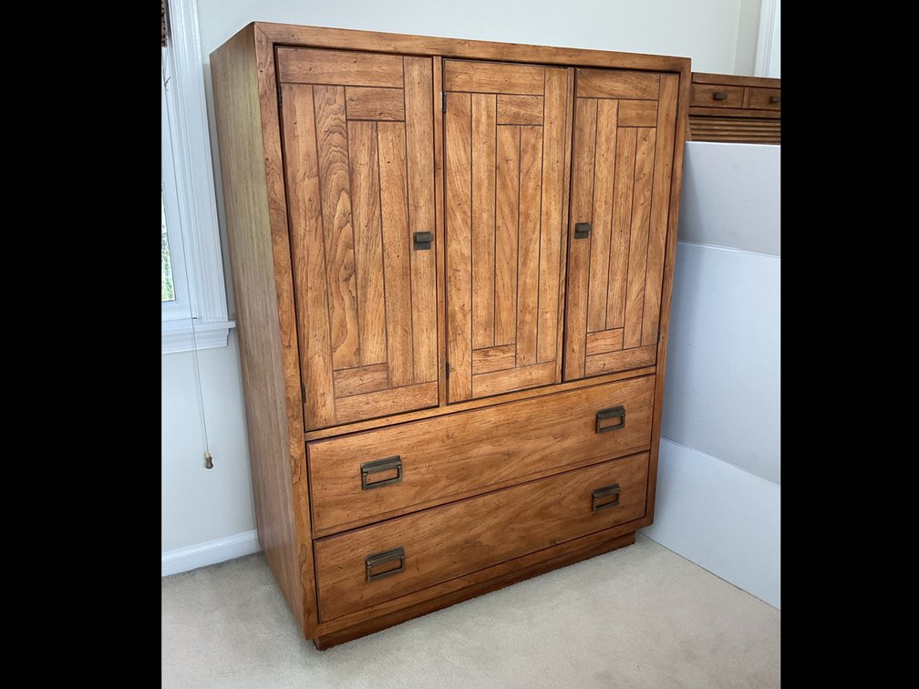 Drexel Wooden Armoire With Panel Doors and Drawers