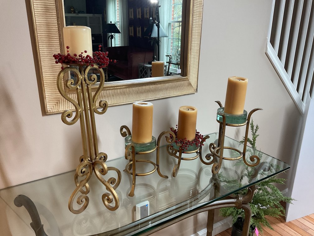 Candle Holders with Decorative Candles