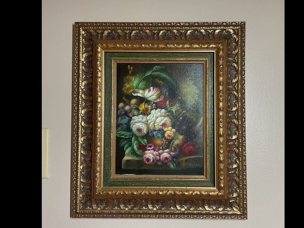 Stanton Signed Oil Painting in Ornate Gilded Frame