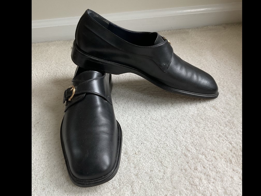 Salvatore Ferragamo Black Leather Men's Shoes