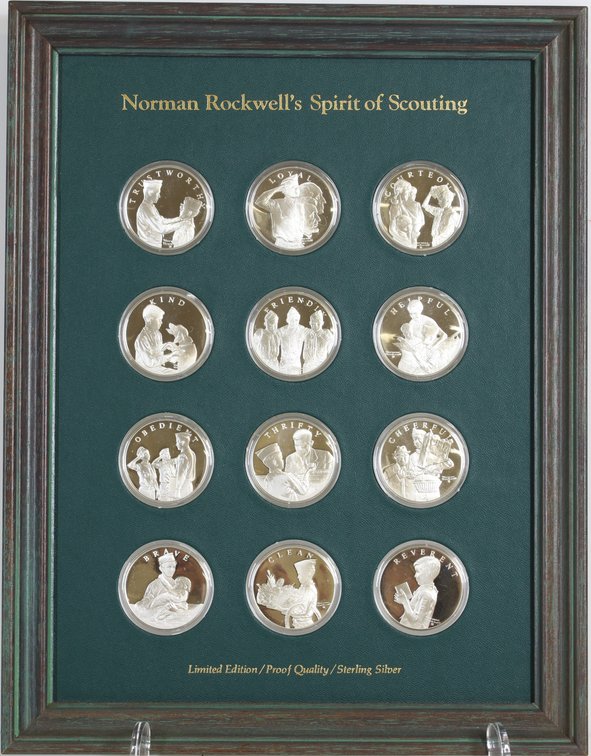 Franklin Mint Sterling Silver Rockwell Spirit of Scouting Medals