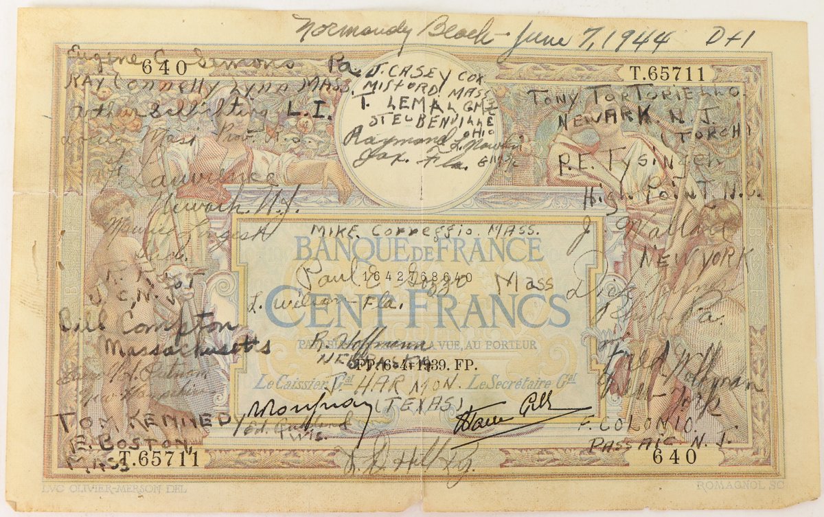 World War II Short-Snorter D-Day + 1