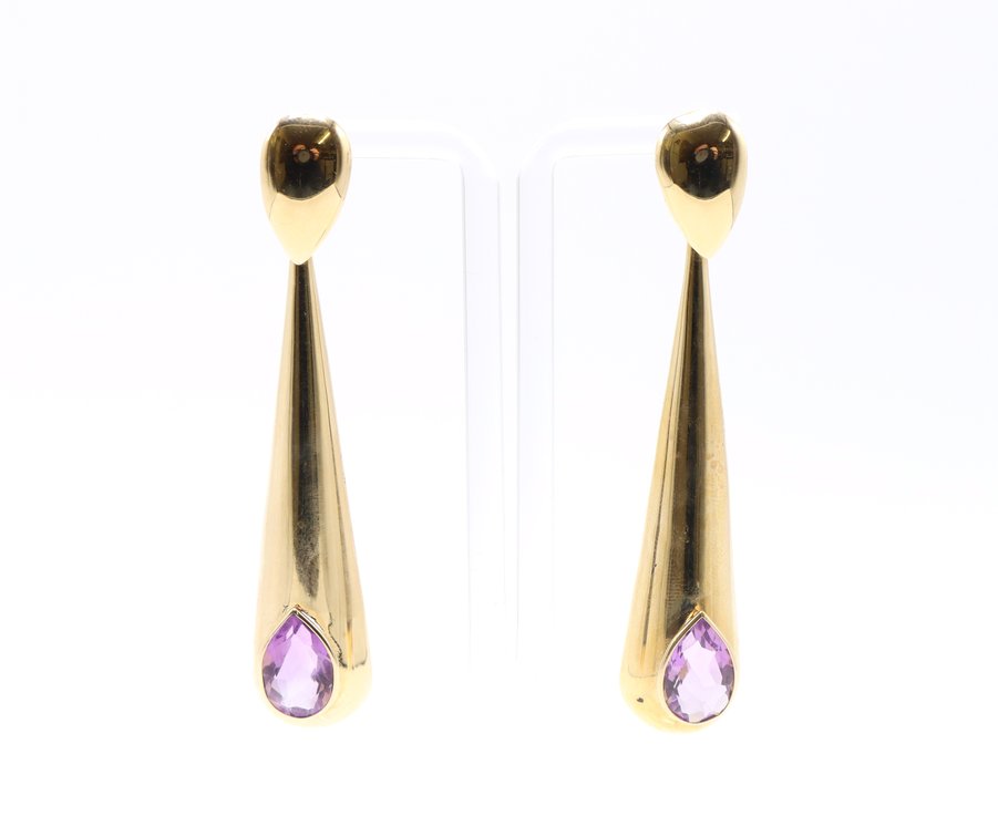 14k YG Amethyst Earrings