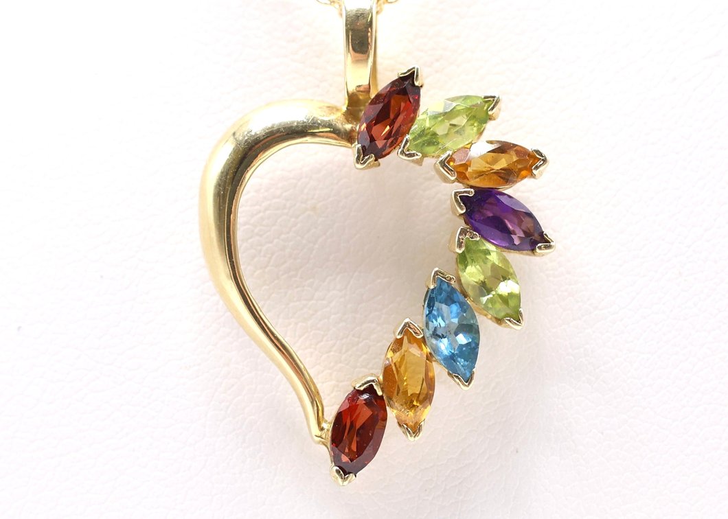 14k YG Multi Gemstone Necklace