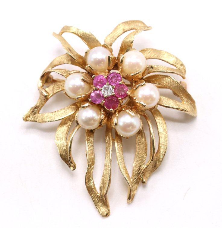 14k YG Brooch